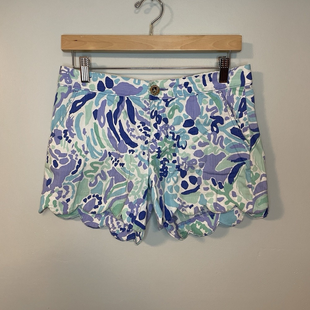 Lilly Pulitzer The Buttercup Shorts Womens 0 Multicolor Lilac Nice Ink Print‎